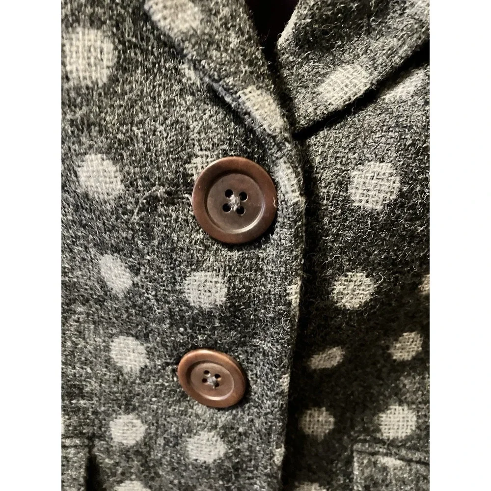 Boden Polka Dot Wool Blazer Gray Charcoal Jacket Sz 10 Preppy‎ Twee - Picture 4 of 10